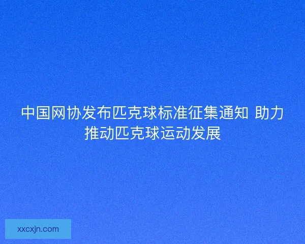 中国网协发布匹克球标准征集通知 助力推动匹克球运动发展 中国网协发布匹克球标准征集通知 助力推动匹克球运动发展