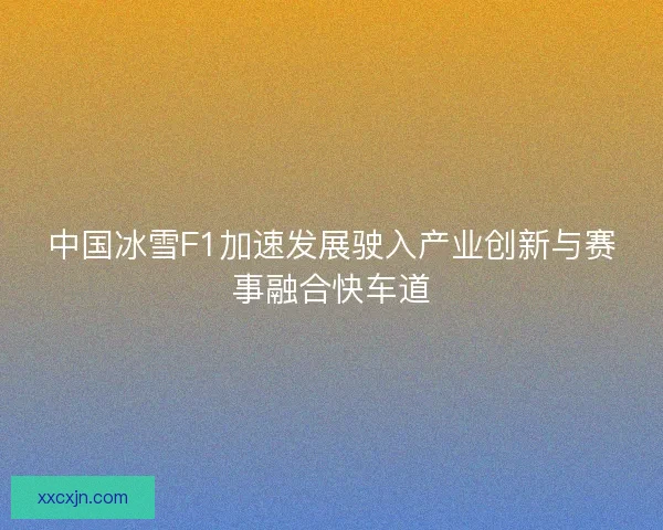 中国冰雪F1加速发展驶入产业创新与赛事融合快车道